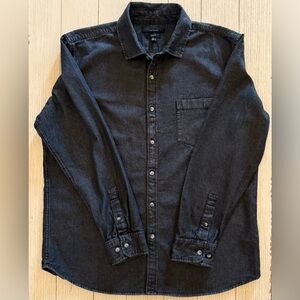 Men’s Tahari Black Denim Shirt, XL